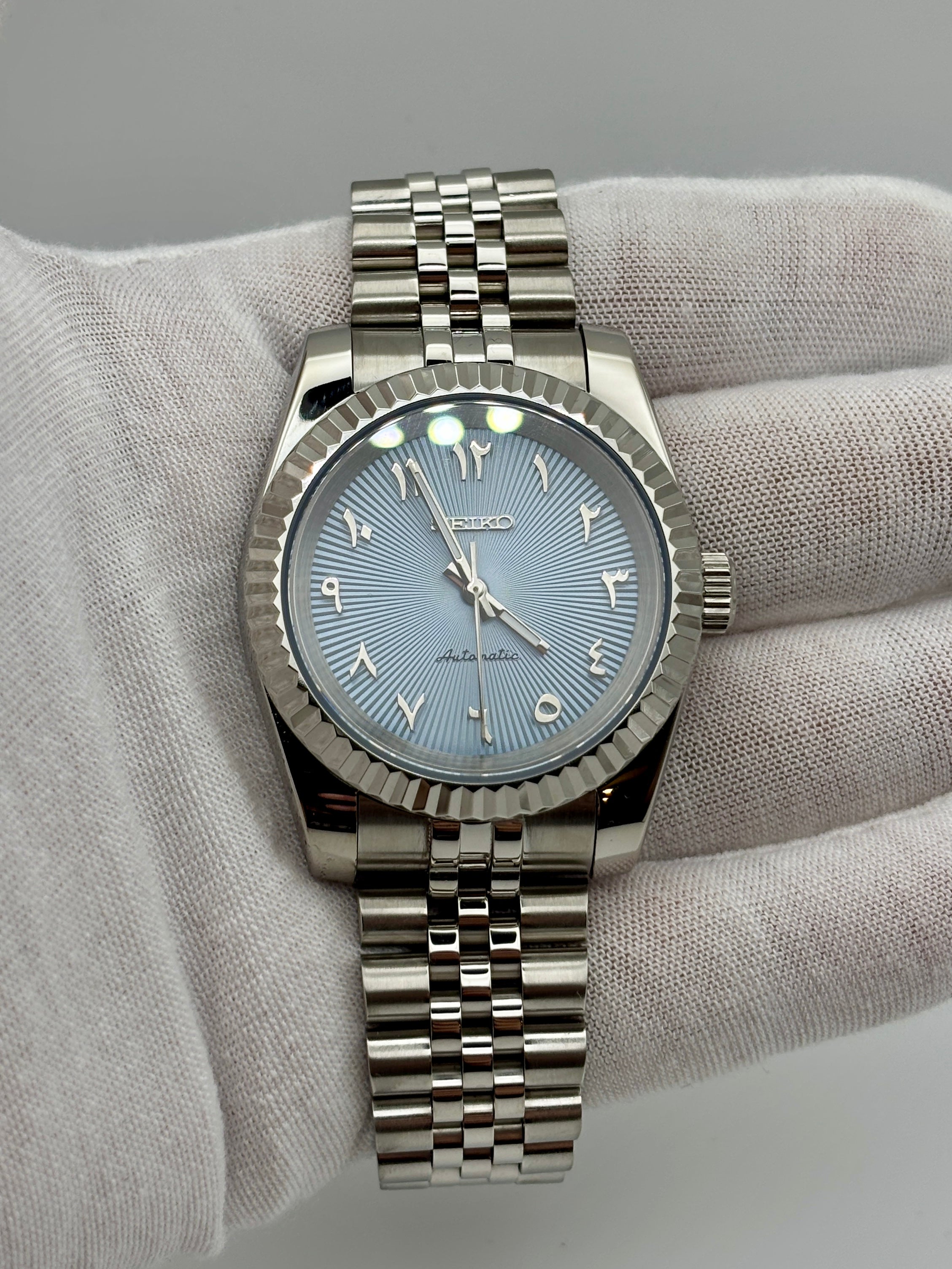 Date Just Arabic Dial Bleu Clair