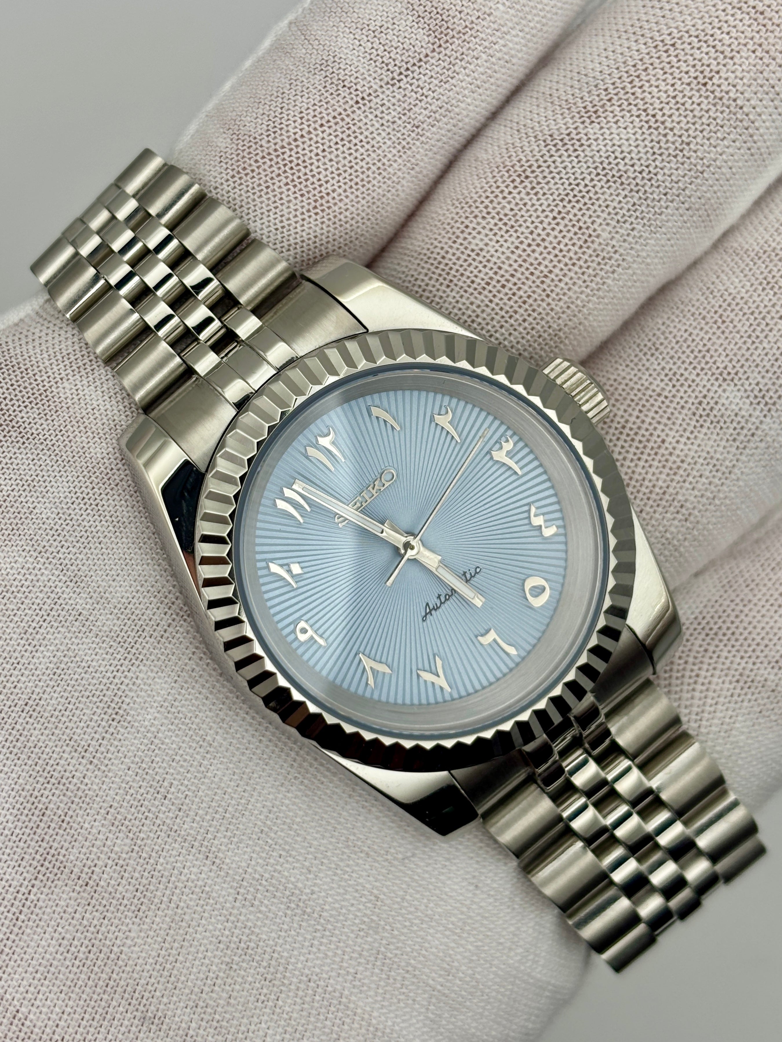 Date Just Arabic Dial Bleu Clair