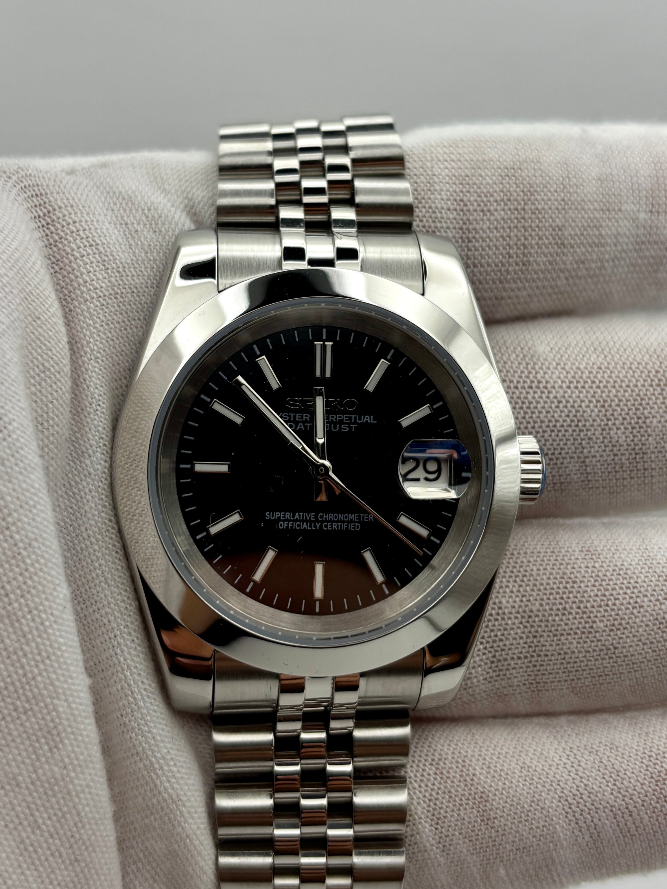 Date Just Stick Dial Noir Smooth