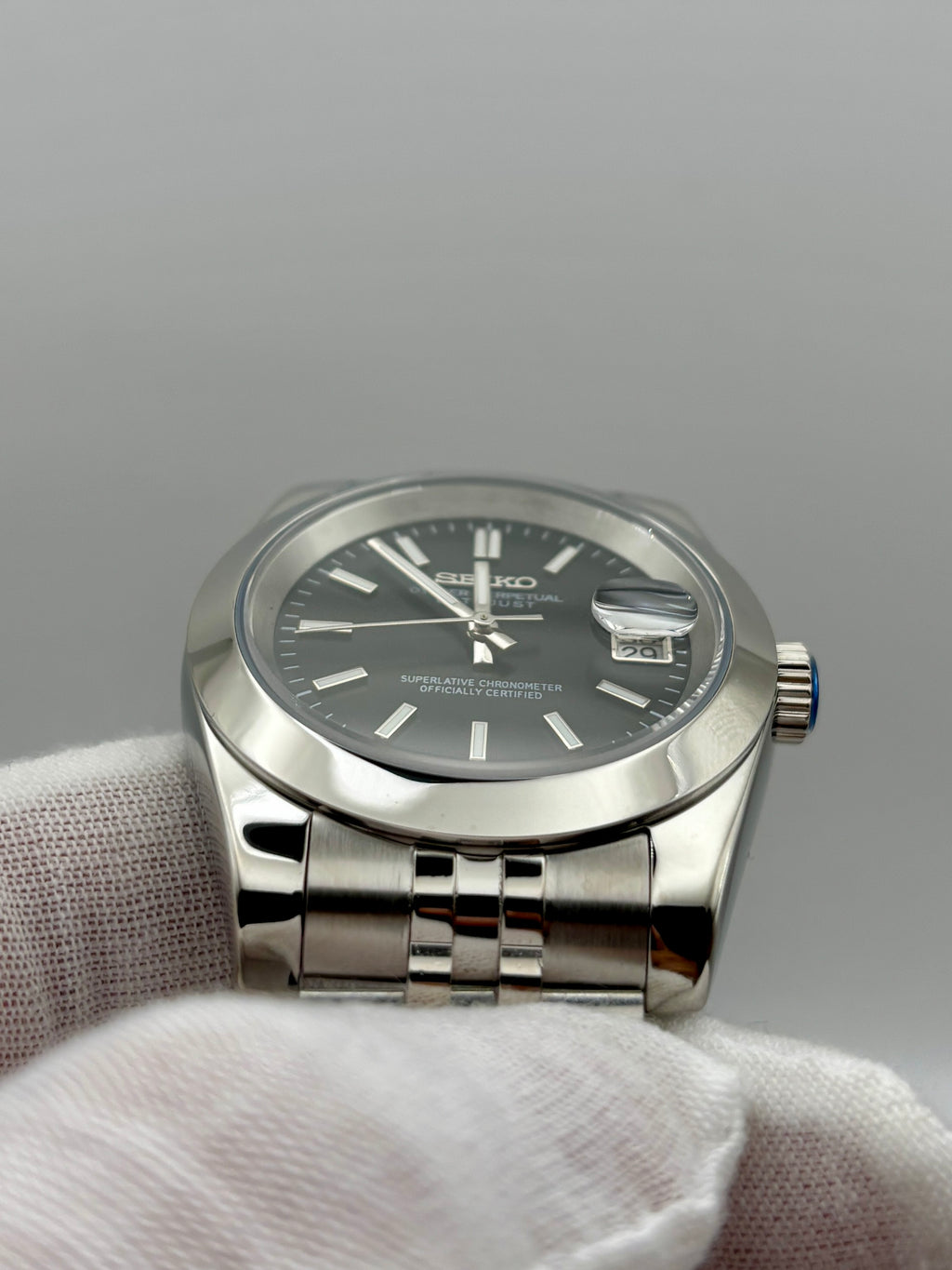 Date Just Stick Dial Noir Smooth