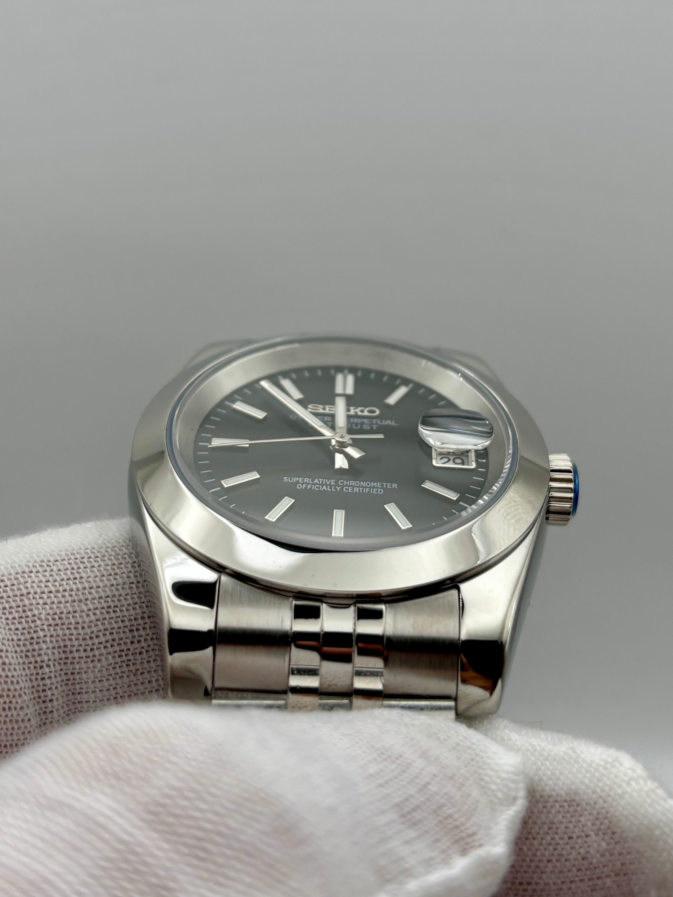 Date Just Stick Dial Noir Smooth