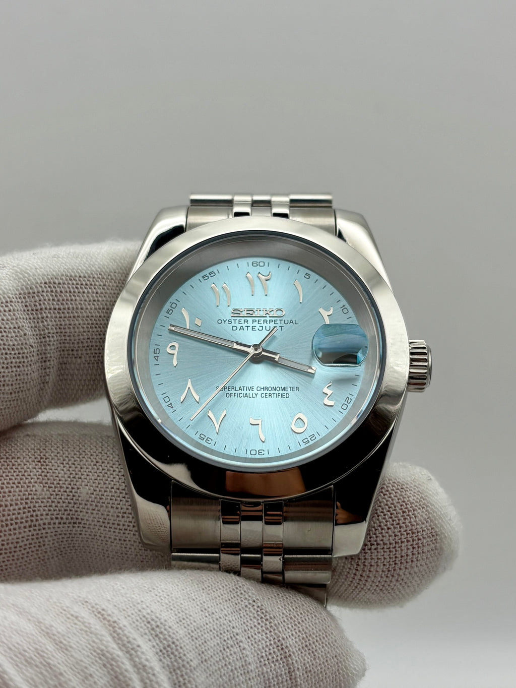 Date Just Arabic Dial Tiffany Bleu