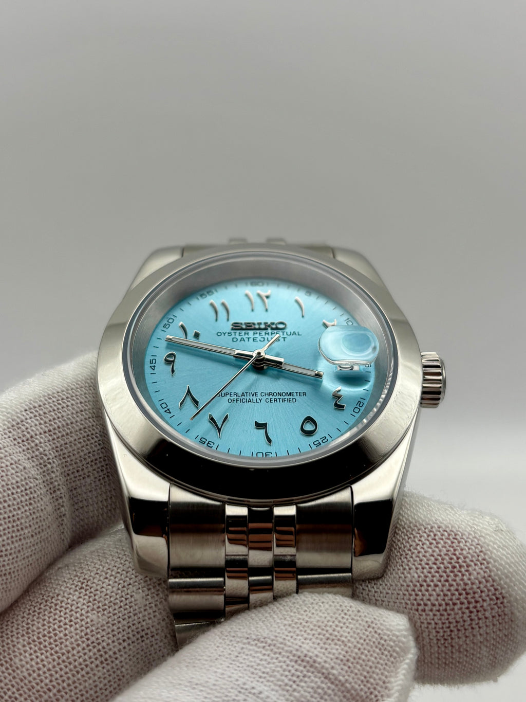 Date Just Arabic Dial Tiffany Bleu