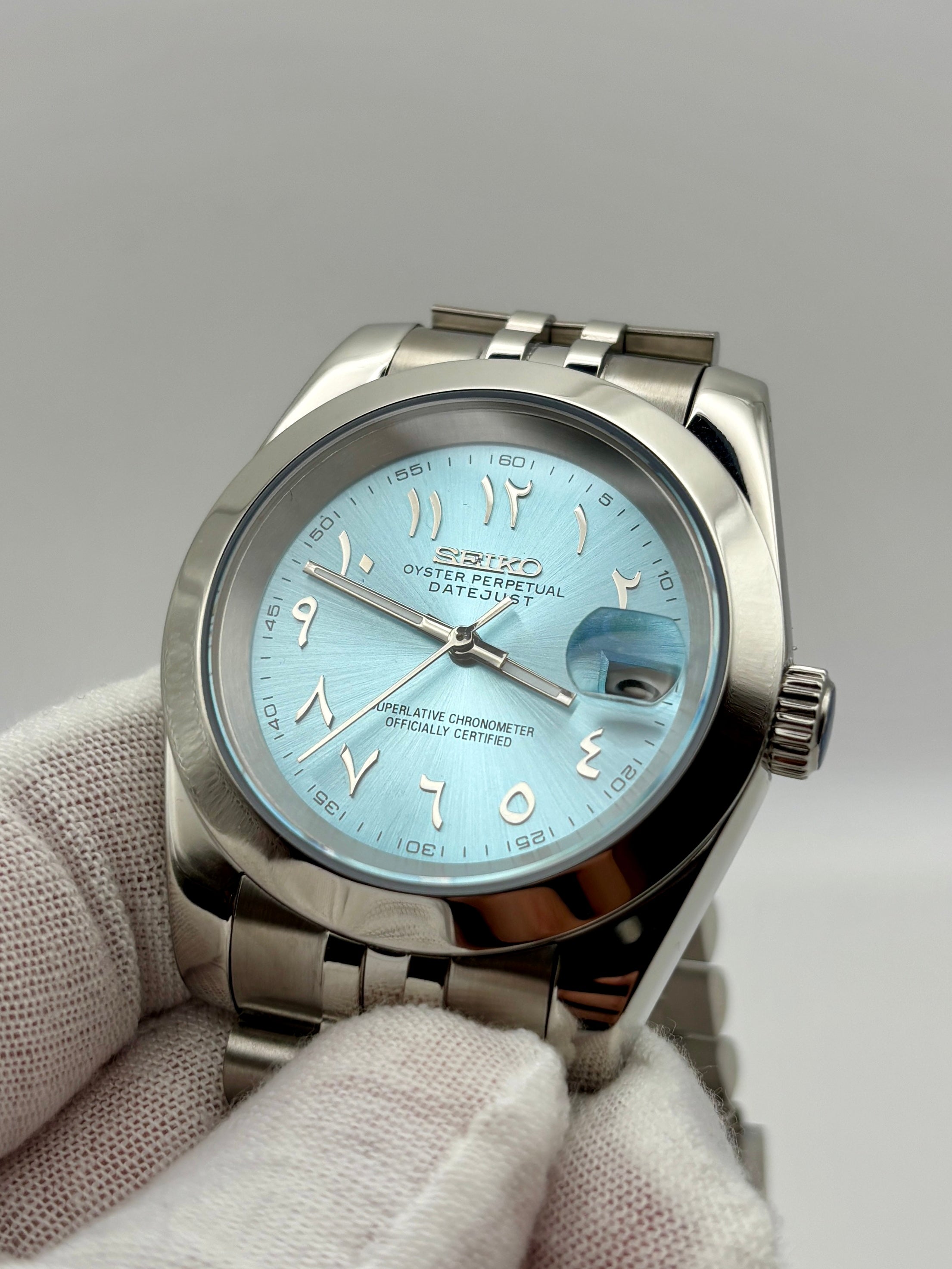 Date Just Arabic Dial Tiffany Bleu
