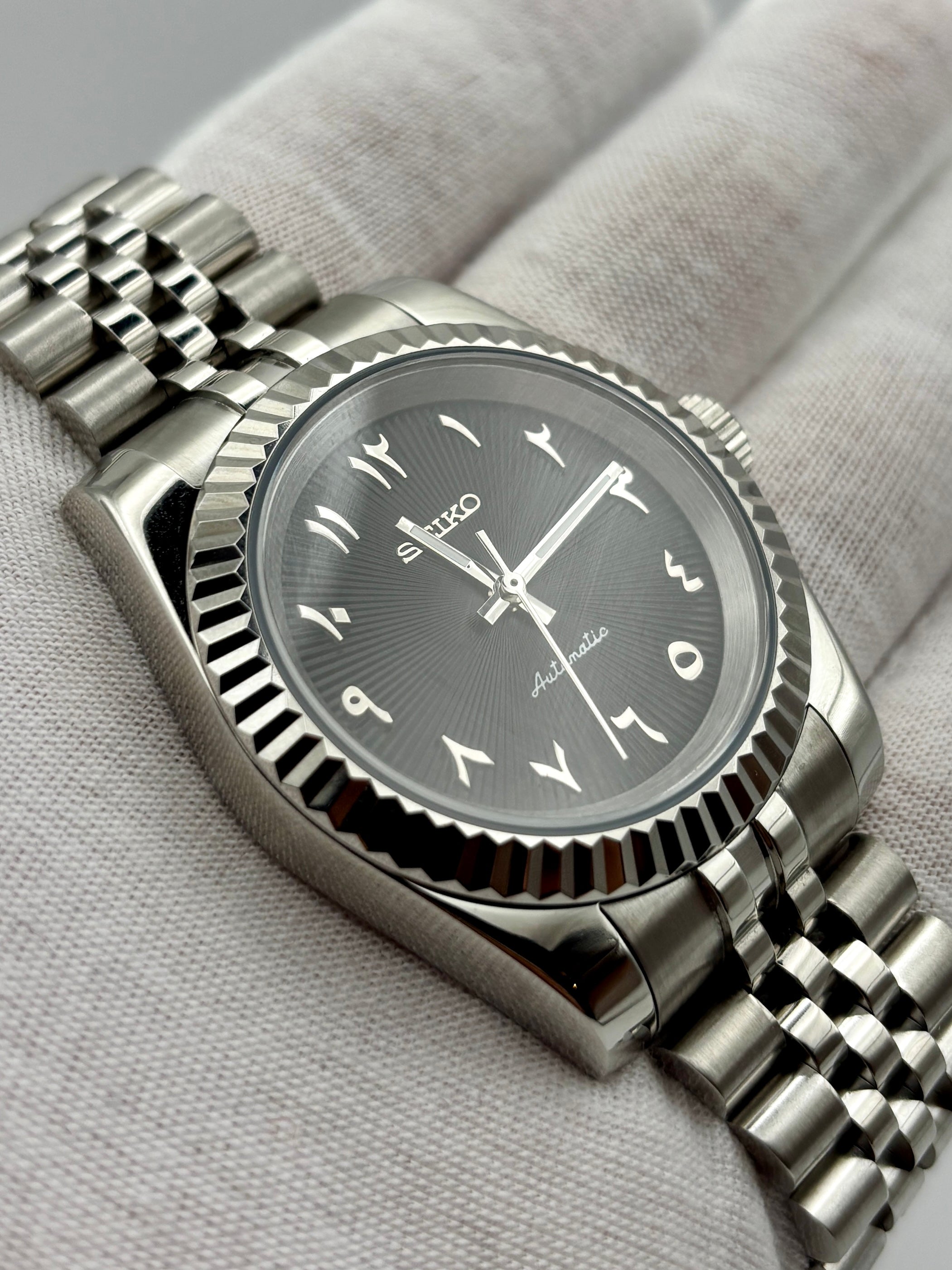 Date Just Arabic Dial Noir