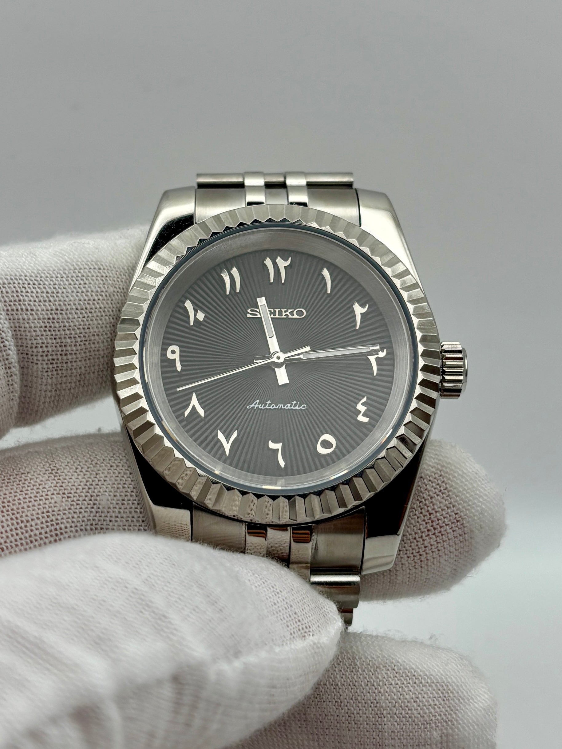 Date Just Arabic Dial Noir