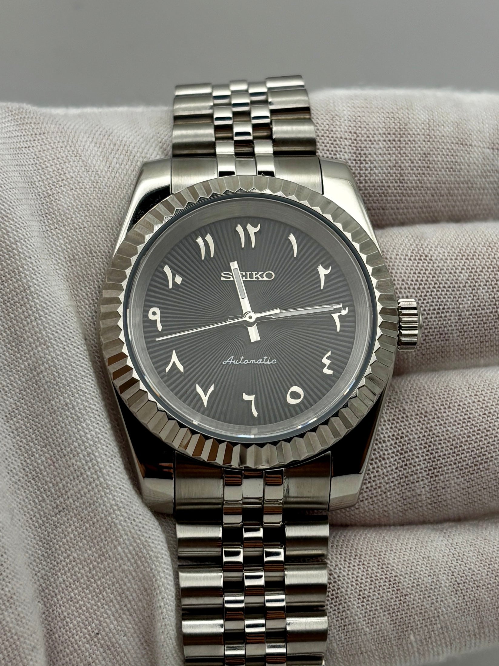 Date Just Arabic Dial Noir