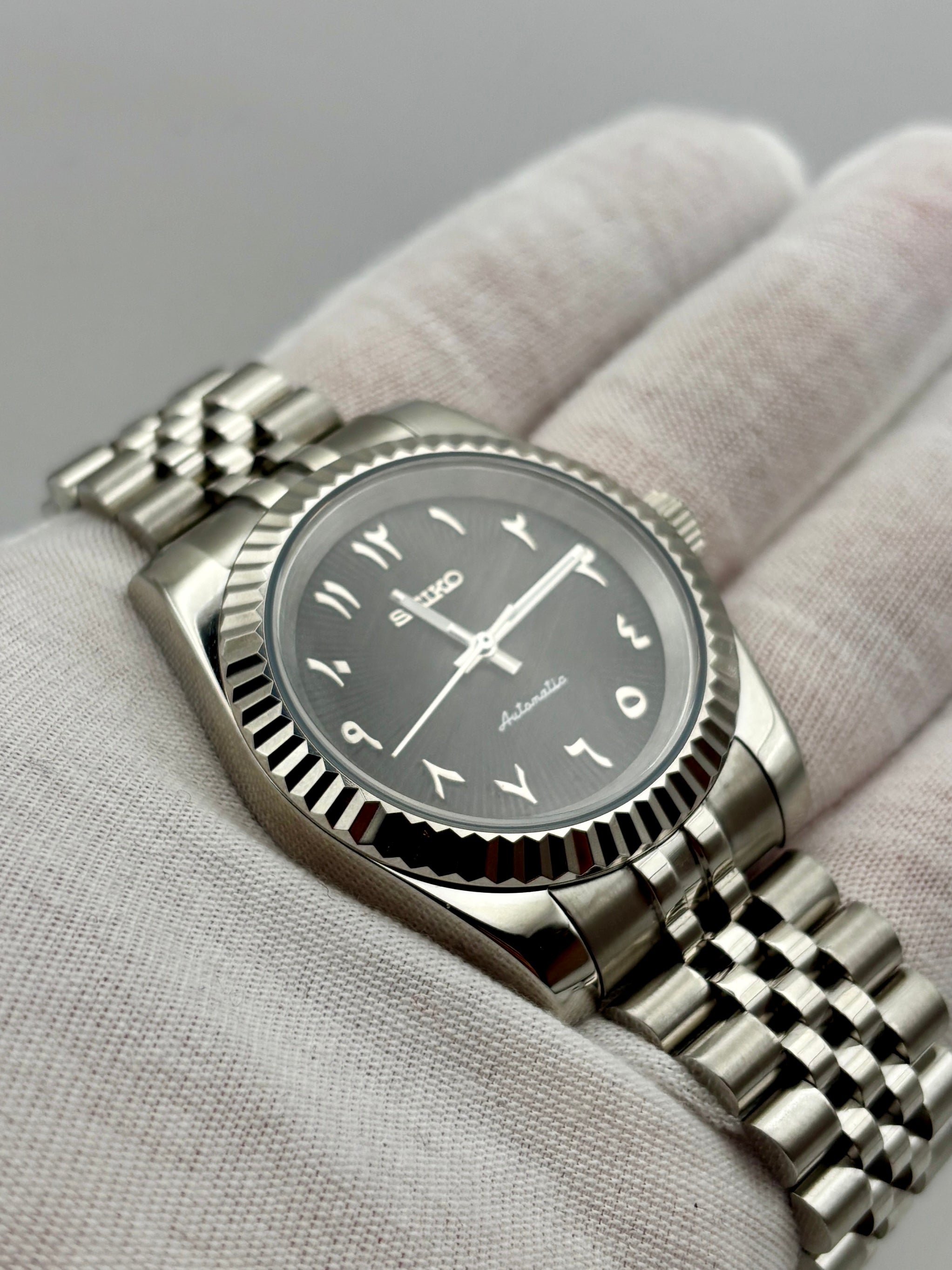 Date Just Arabic Dial Noir