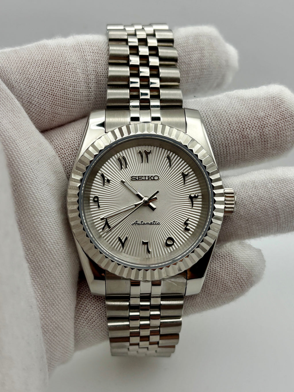 Date Just Arabic Dial Blanc