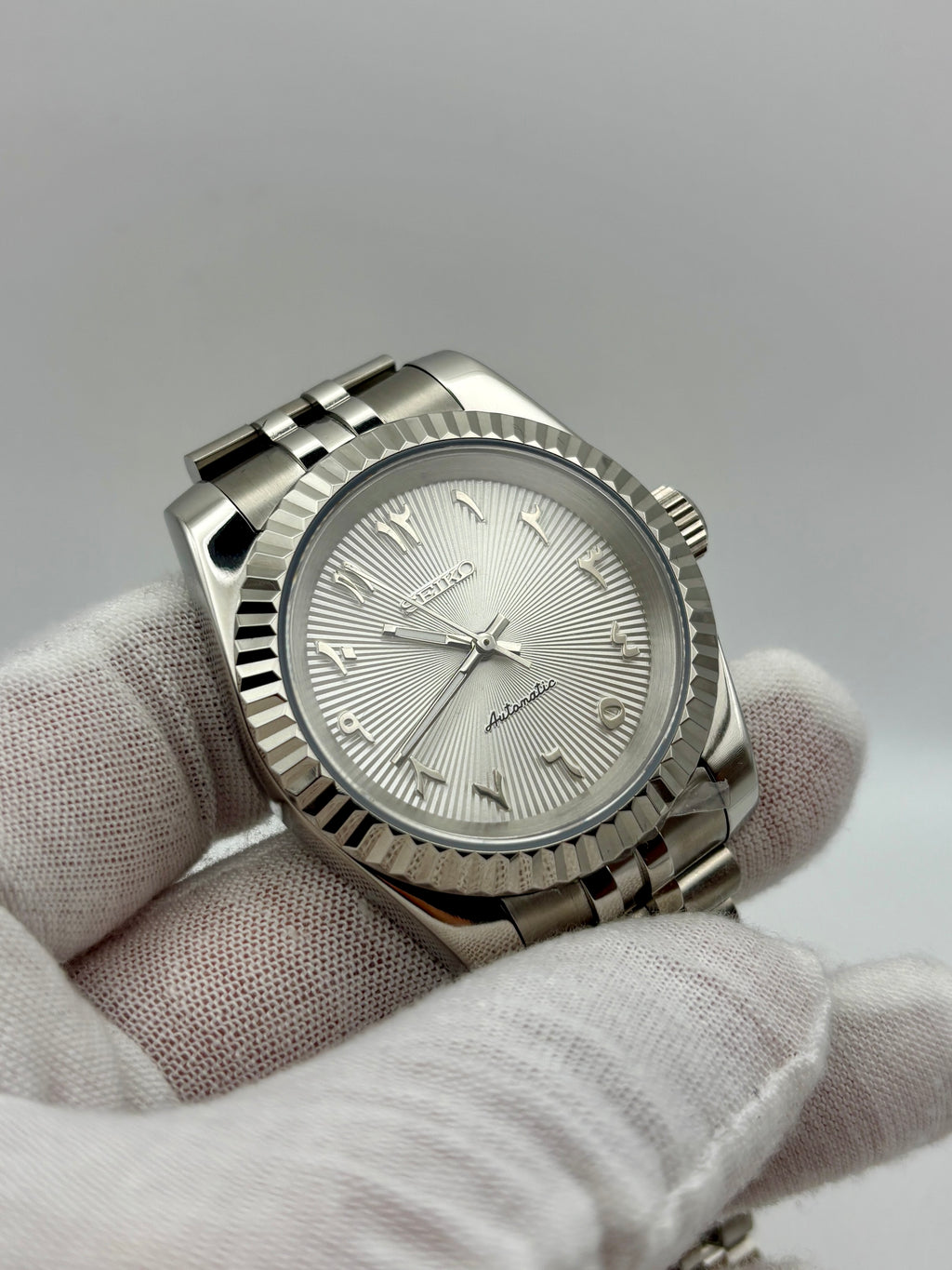 Date Just Arabic Dial Blanc