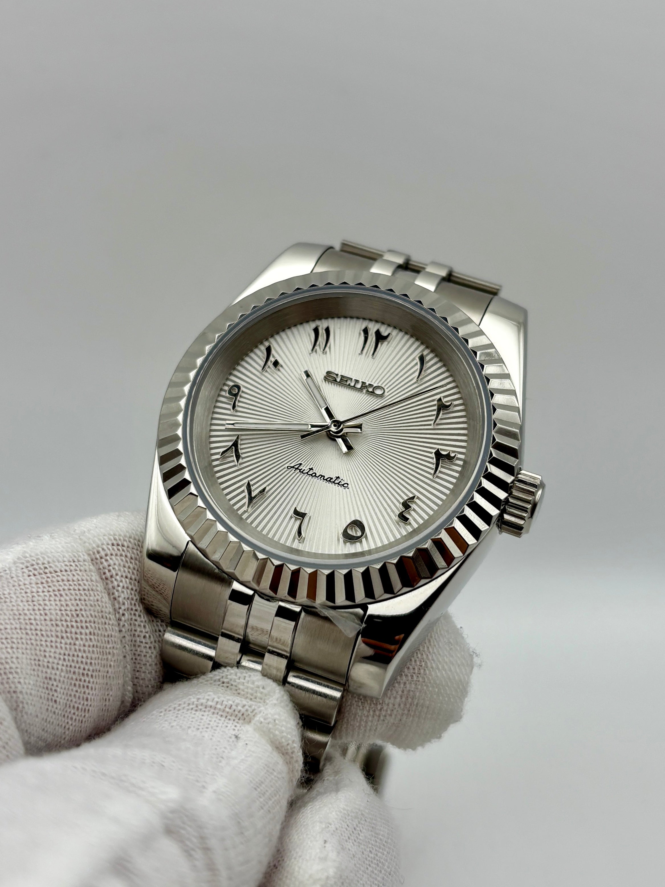 Date Just Arabic Dial Blanc