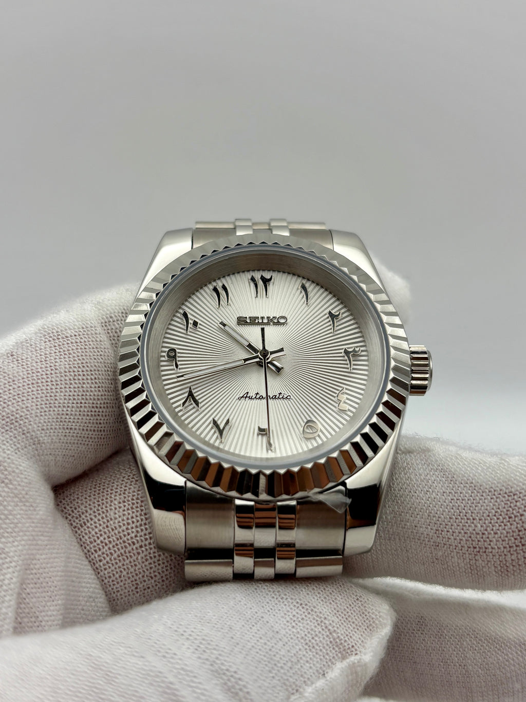 Date Just Arabic Dial Blanc