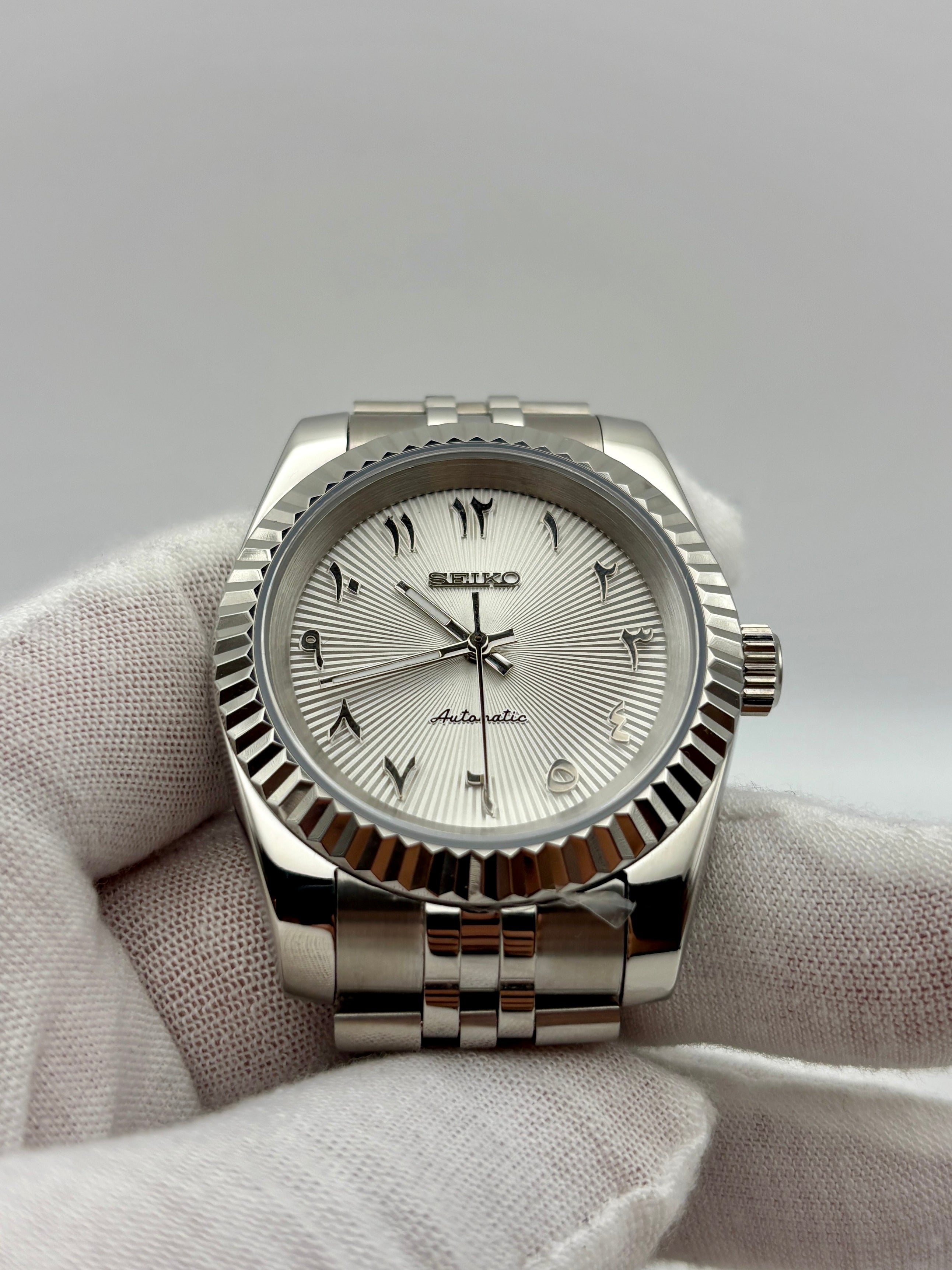 Date Just Arabic Dial Blanc