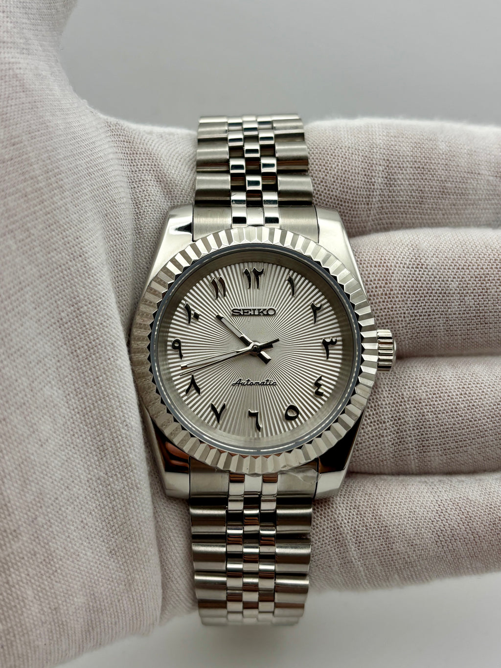 Date Just Arabic Dial Blanc
