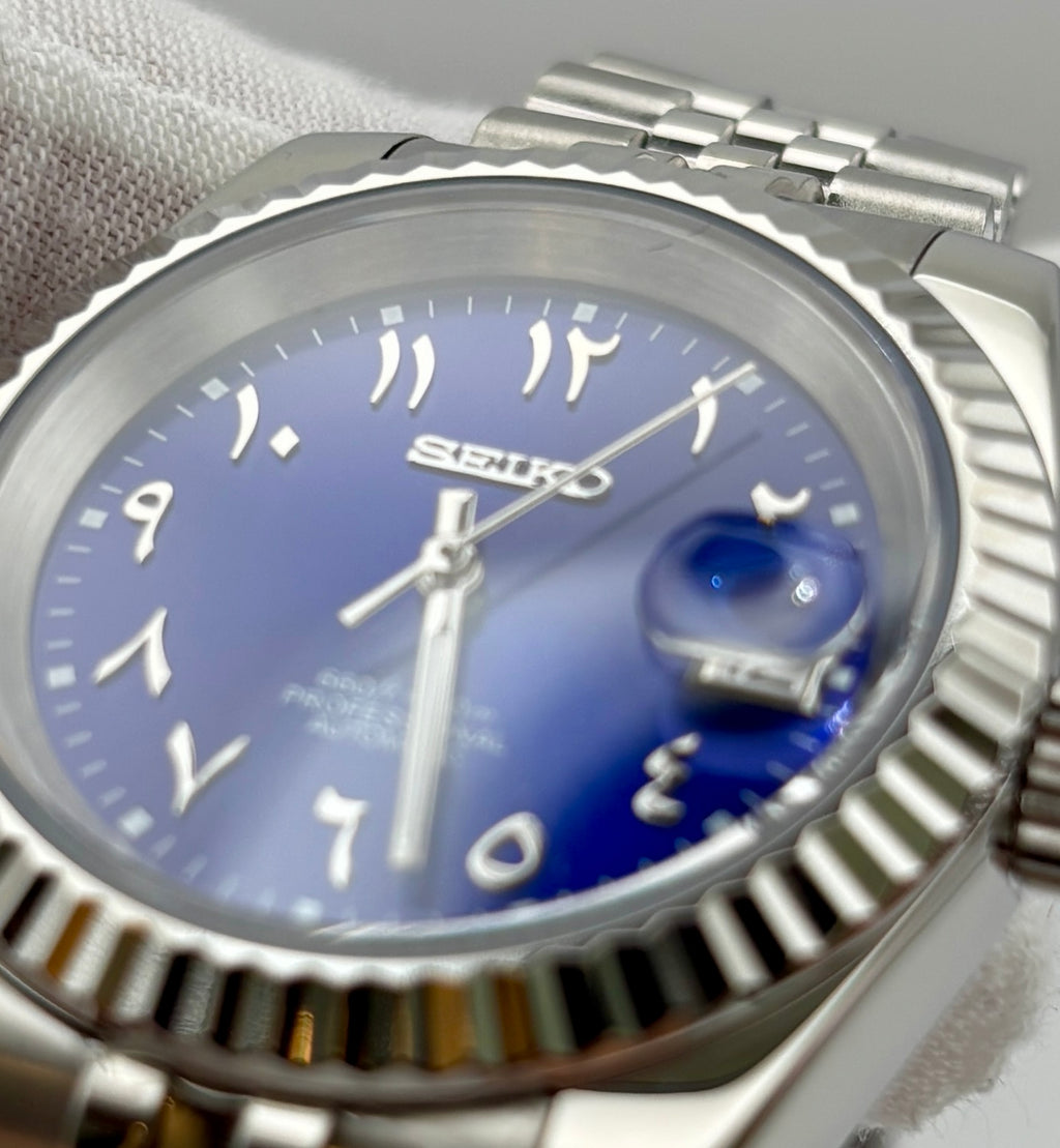 Date Just Arabic Dial Bleu