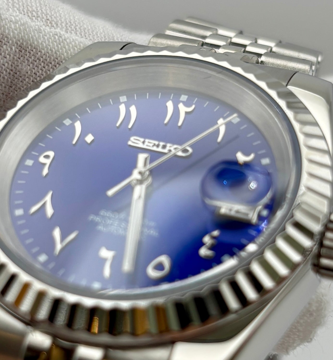 Date Just Arabic Dial Bleu