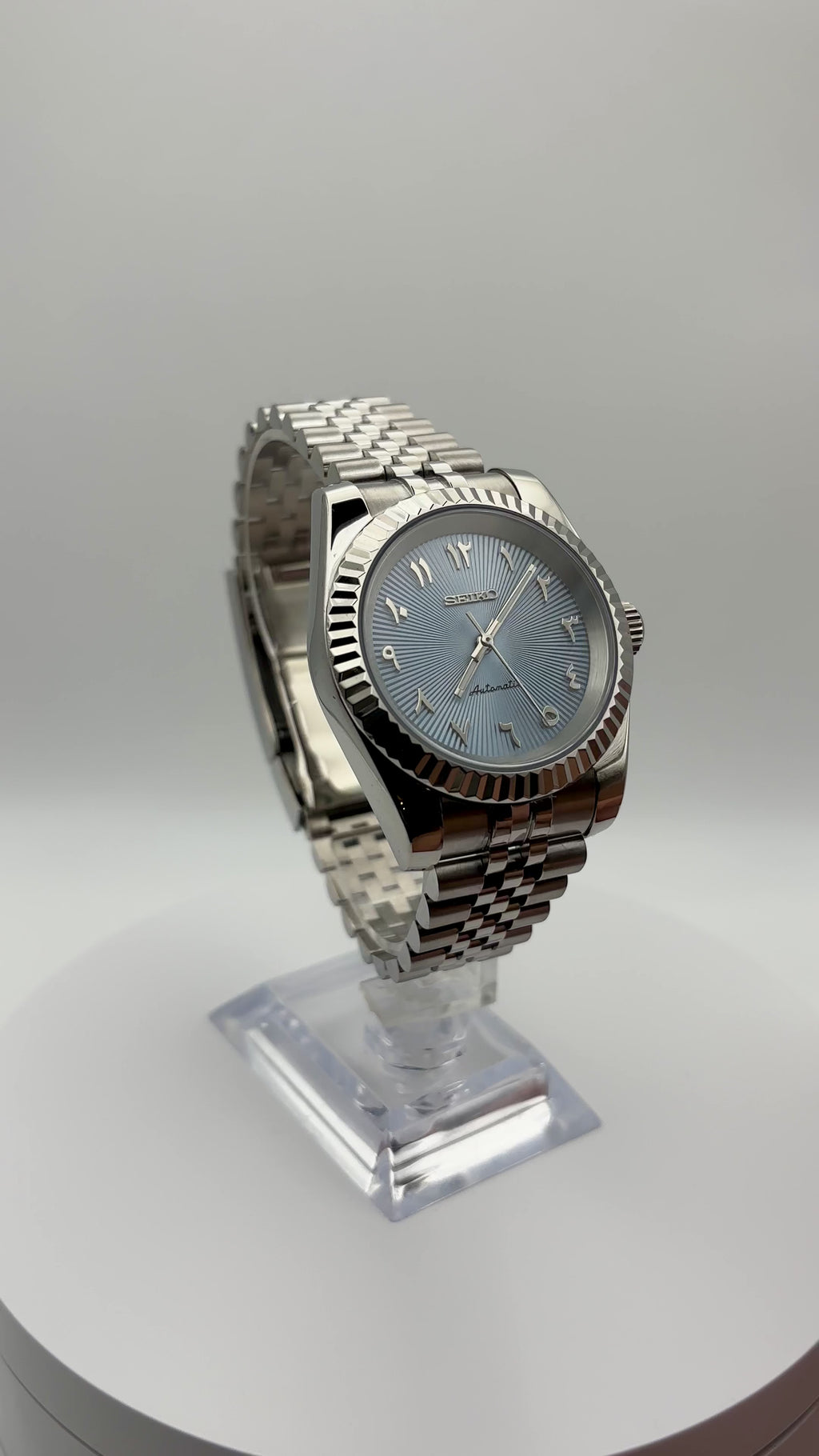 Date Just Arabic Dial Bleu Clair