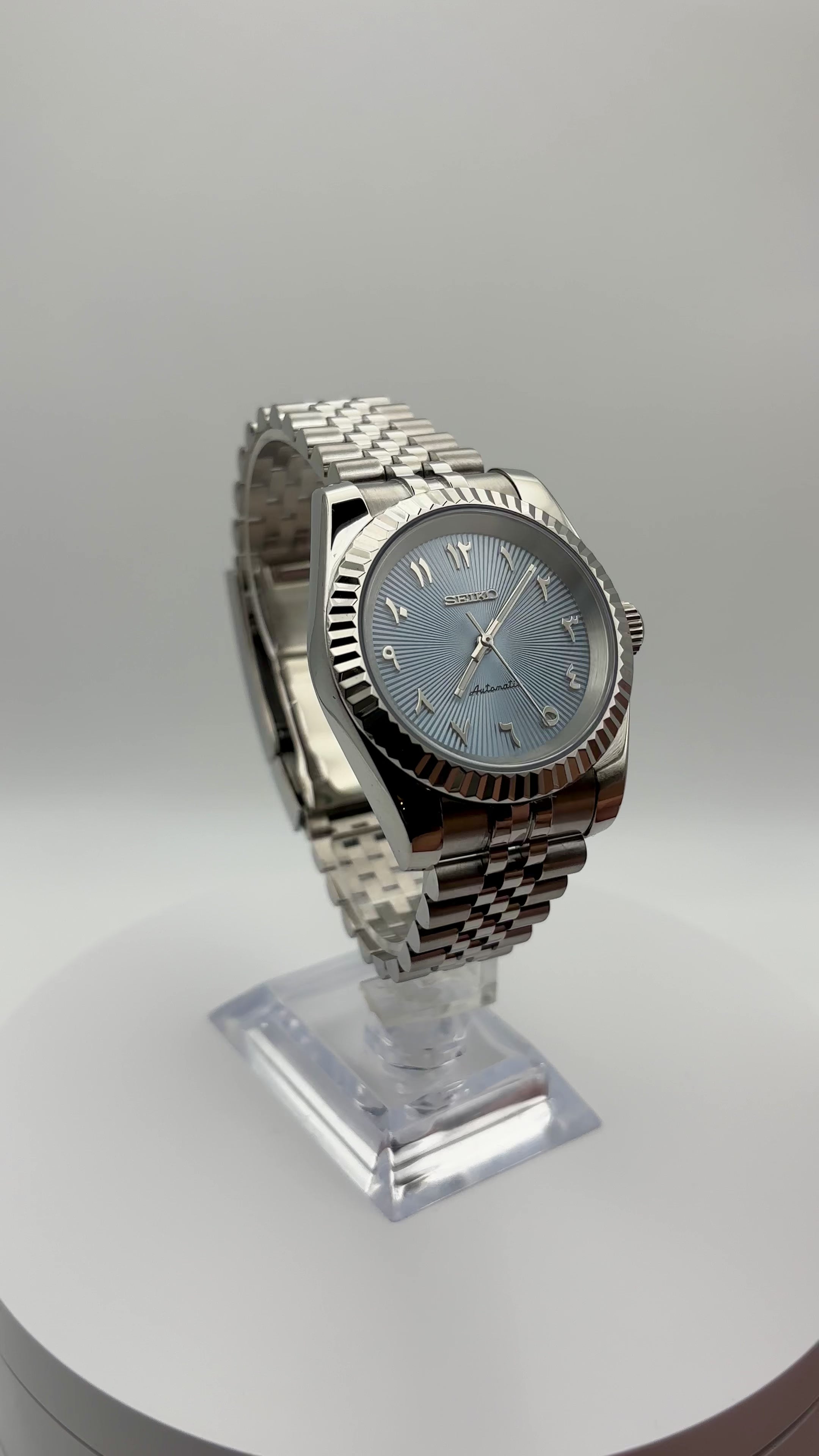 Date Just Arabic Dial Bleu Clair